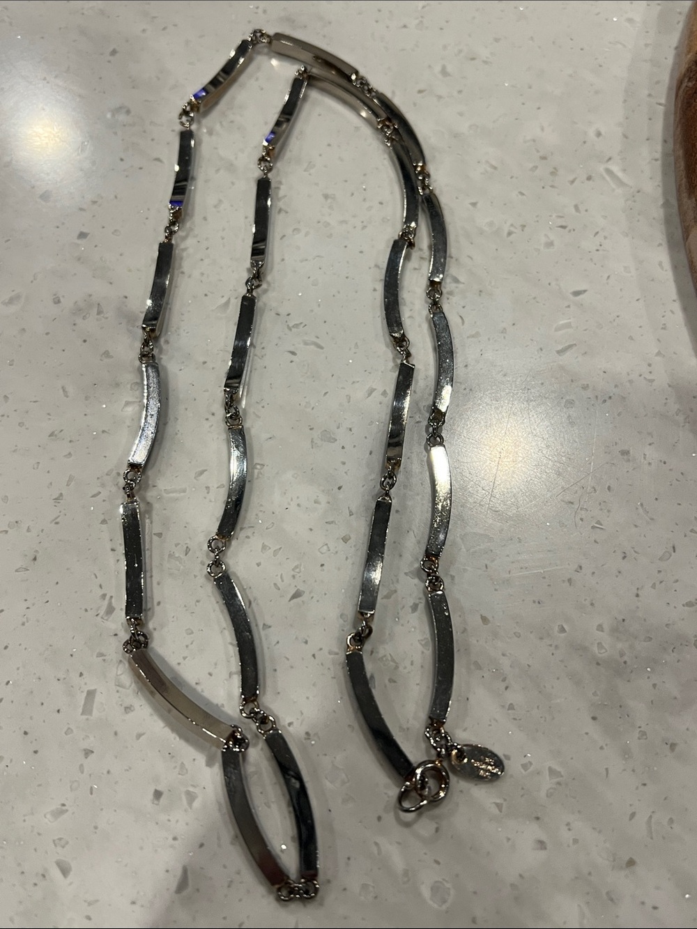 Vintage Les Bernard Elegant Silver Link Necklace - 30”